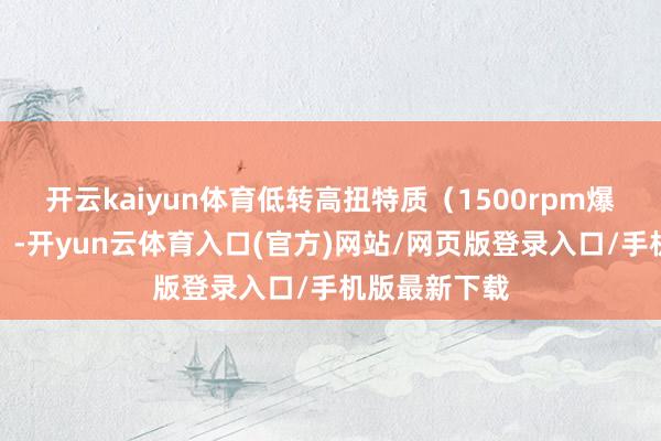 开云kaiyun体育低转高扭特质(1500rpm爆发峰值扭矩)-开yun云体育入口(官方)网站/网页版登录入口/手机版最新下载
